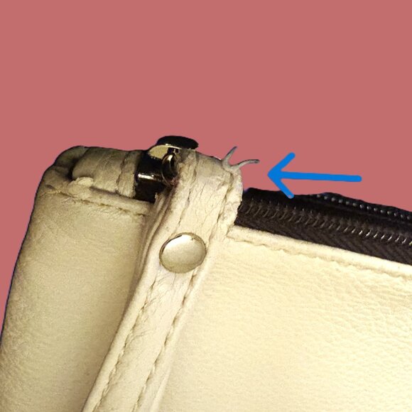 Sharif Ivory Wristlet with Animal Print Interior Silver Hardware - Picture 7 of 8